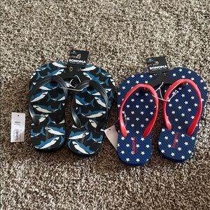 Sonoma Kids Flip Flops - Shark Black and Starry Blue